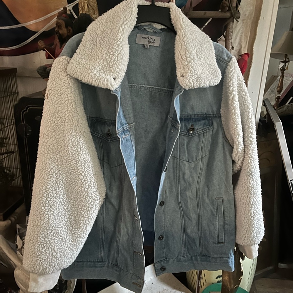 Denim Sherpa-Lined Jacket